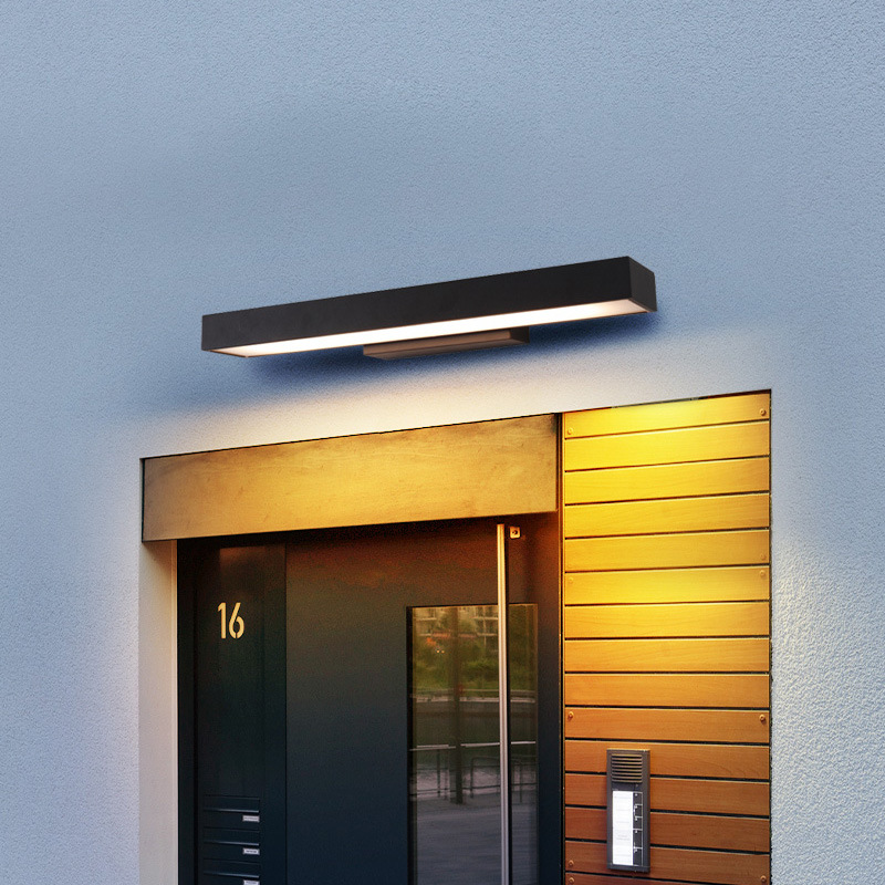 Cross-border manufacturer outdoor wall lamps, black LED waterproof lamps, rectangular garden lamps, doorplate, ultra-bright storefront wall lamps details Picture