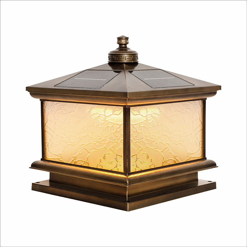 New outdoor solar column head lamps, garden lamps, villa gate column lamps, fence column lamps, solar energy Item Picture