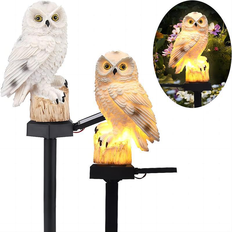 Cross-border solar owl lawn insert light, simulated animal landscape light, villa garden courtyard light, ambient light full figure
