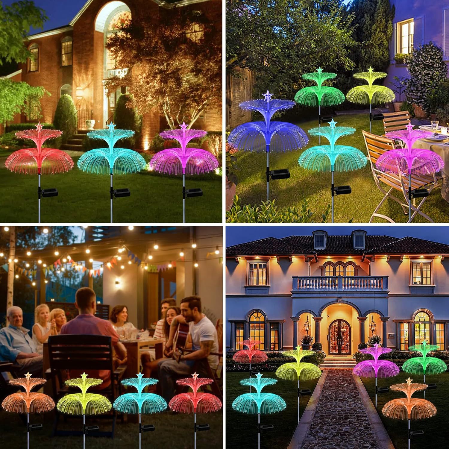 Cross-border solar jellyfish lamp, LED color luminous reed lamp, stainless steel ground socket lamp, outdoor courtyard decorative lamp Application Scenario