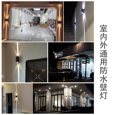 Outdoor double-head single-beam wall lamp, waterproof led concentrating wall-washing light, villa column line exterior wall courtyard spotlight Application Scenario