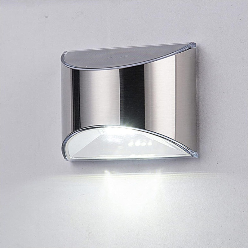 Cross-border solar stainless steel sensor wall lamps, outdoor waterproof courtyard landscape sensor step lamps, fence and fence lamps Item Picture
