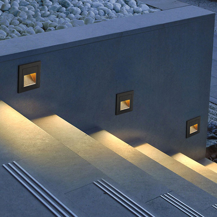 LED corner lights, park and hotel outdoor waterproof night lights, embedded sensor floor lights, staircase step lights details Picture