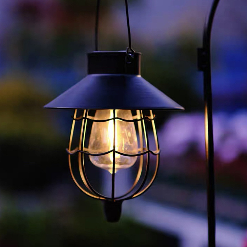 Amazon solar outdoor chandelier, home balcony garden, retro ironwork courtyard decoration, viewing night light Application Scenario