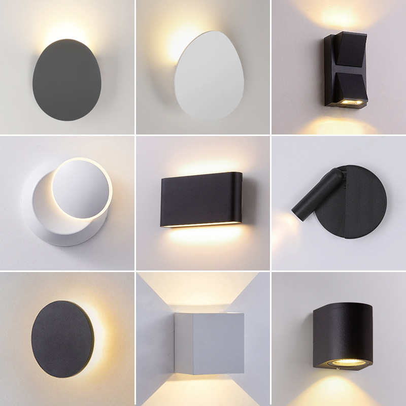 Modern and simple outdoor waterproof led wall lamps, courtyard wall-washing lamps, creative corridor, staircase, hallway, living room bedside lamps full figure