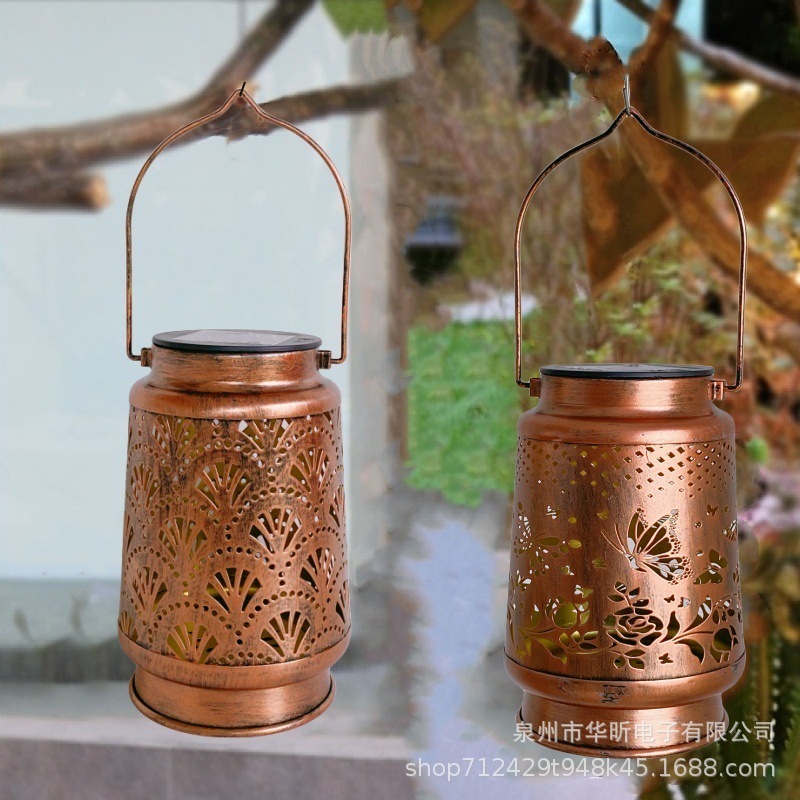 Cross-border in-stock solar butterfly lamps, hummingbird lanterns, projection lamps, courtyard and garden decoration, outdoor solar chandeliers details Picture