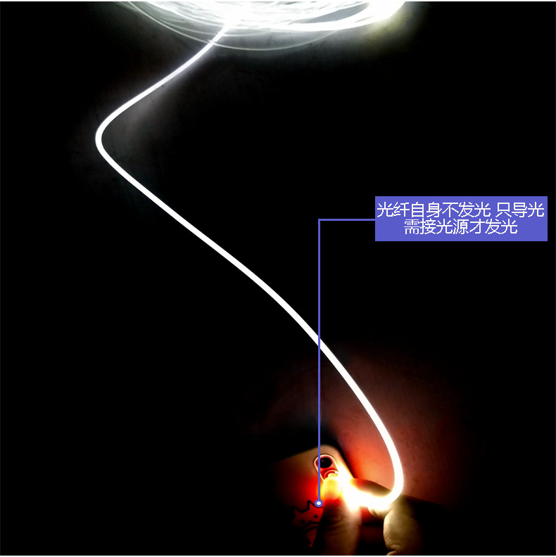 Side light fiber, full-body light-emitting soft light guide strip, car staircase atmosphere decoration waterproof light strip, 1-10mm details Picture