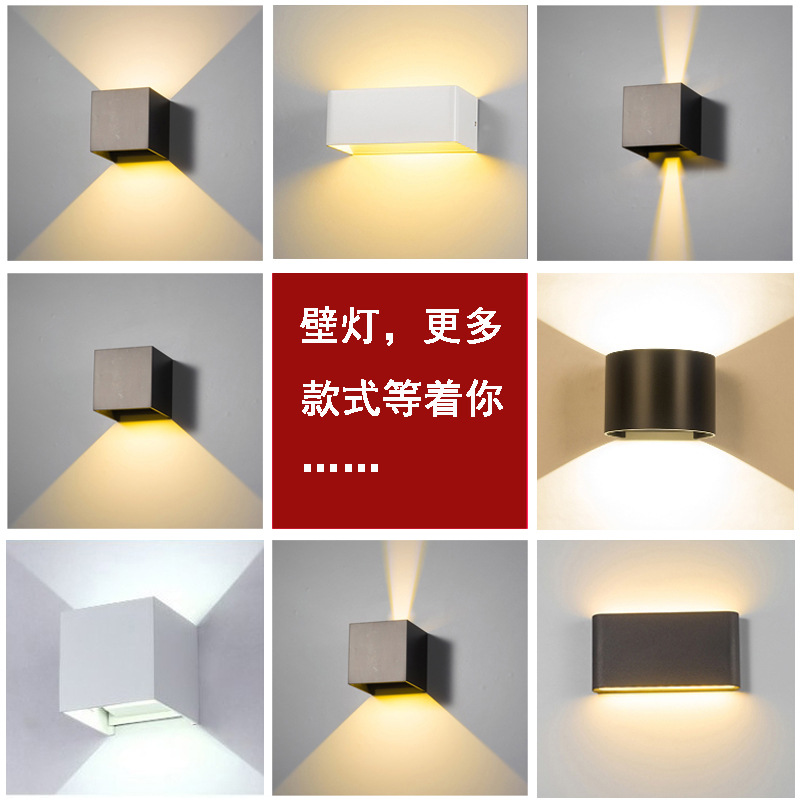 Cross-border modern and simple outdoor waterproof wall lights, villa exterior walls, courtyard double-head spotlights, corridor and bedside decorative lights Specification drawing
