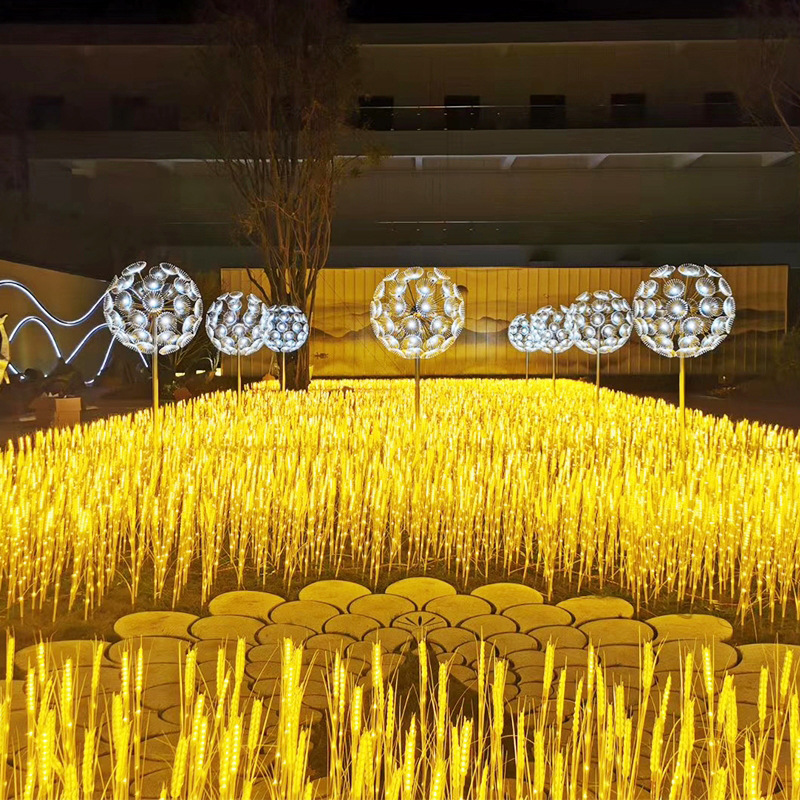 LED wheat ear ground lamp, opening decoration wheat lamp, wheat wave lawn lamp, festival atmosphere, harvest rice ear lamp details Picture