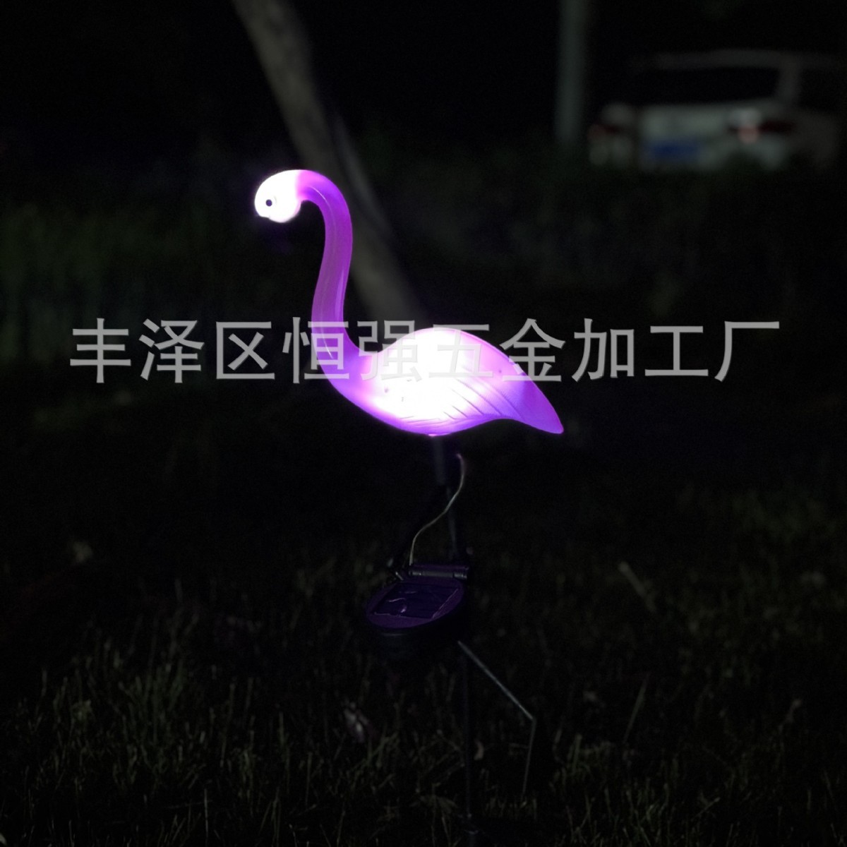 Cross-border bestseller outdoor courtyard waterproof simulation solar flamingo ground socket light lawn light with super bright night light details Picture