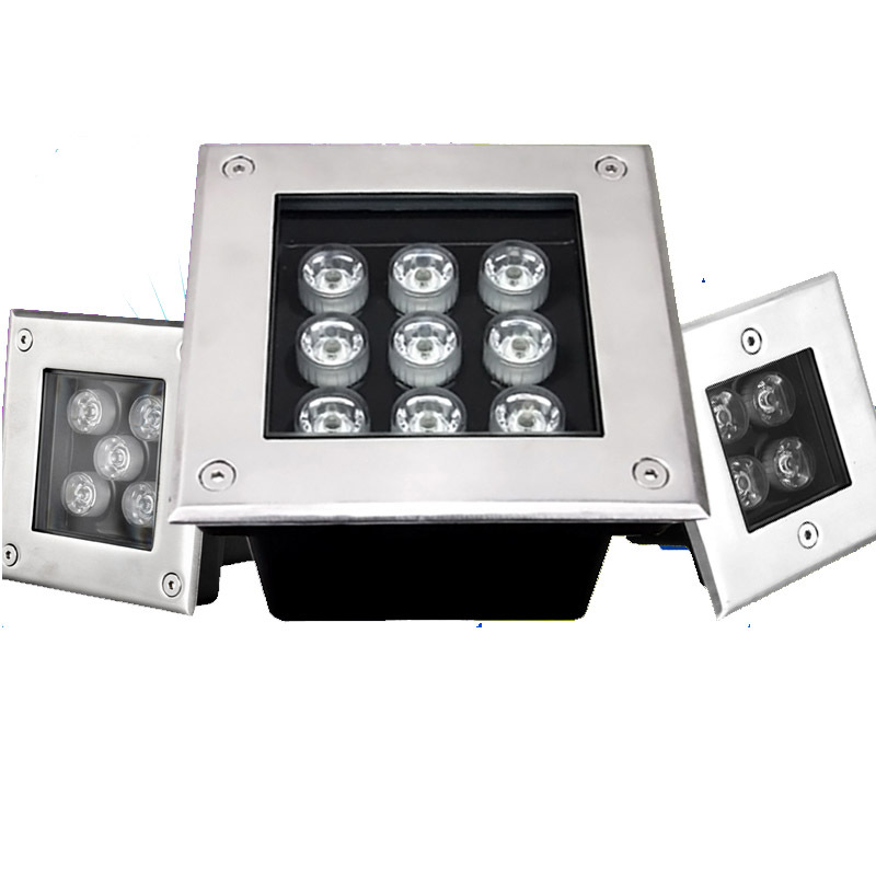 LED square ground lights, outdoor lawn and square ground lights, 3W, 4W, 5W, 9W, 12W, 24W, 36W waterproof spotlights Item Picture