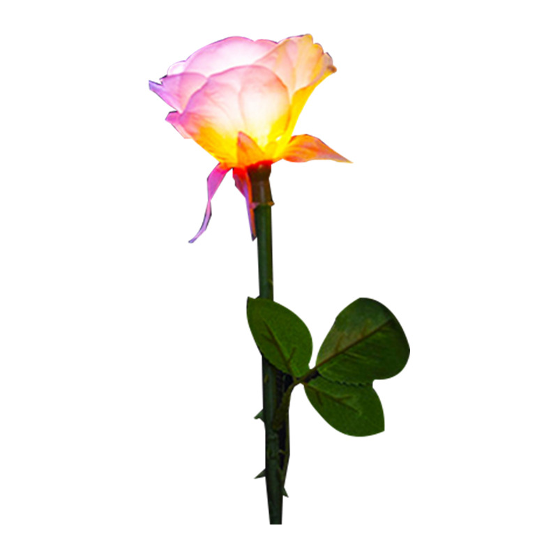 led rose flower lamp, outdoor waterproof simulation flower insert ground lamp, lawn green belt, festival atmosphere rose ground insert light Item Picture