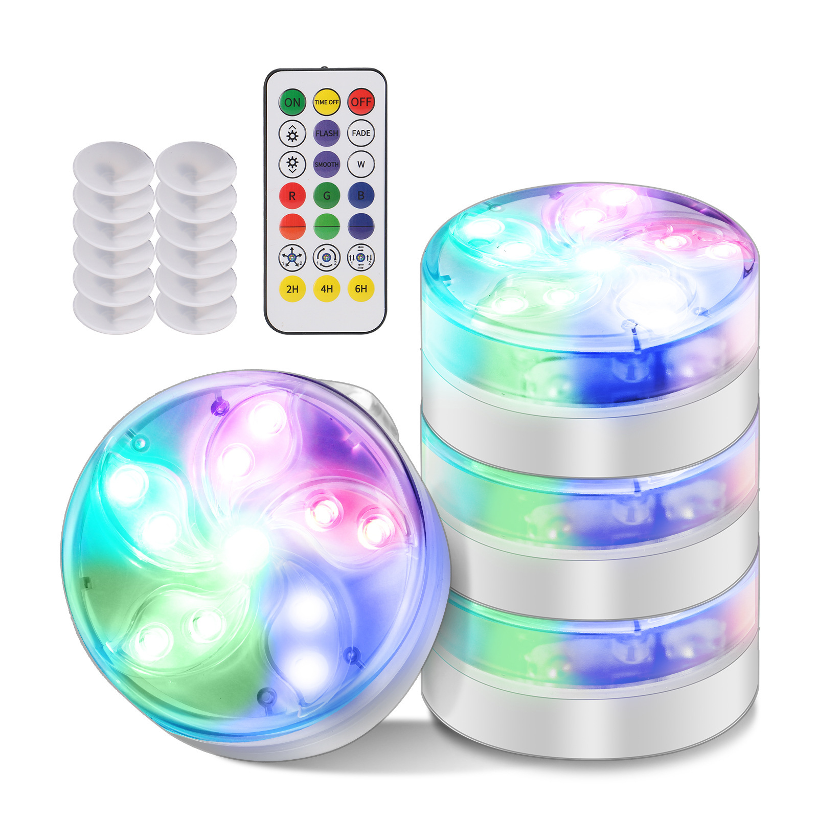 New LED horse-running remote control large knob light, Bauhinia flower diving light, 11 lights, aquarium fish tank swimming pool diving light full figure