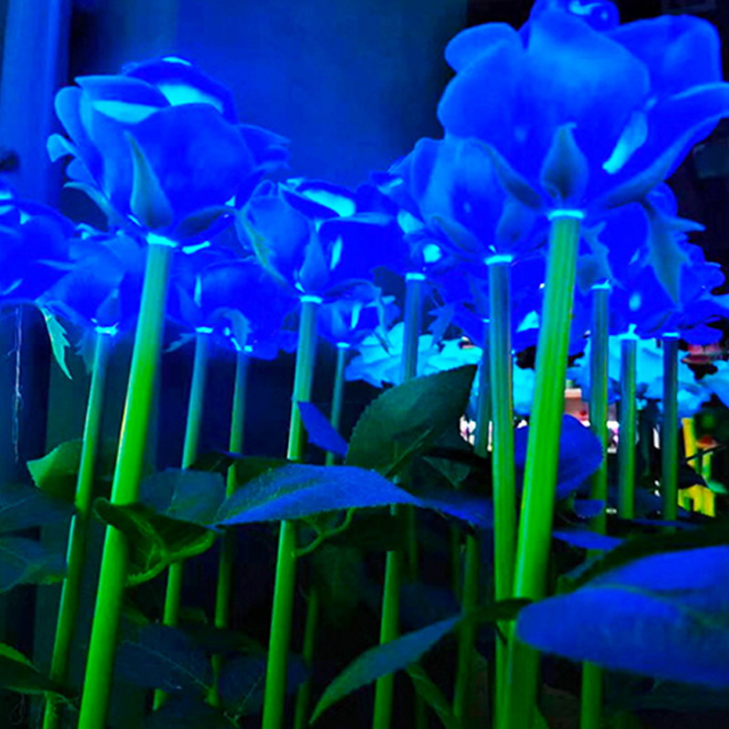 led rose flower lamp, outdoor waterproof simulation flower insert ground lamp, lawn green belt, festival atmosphere rose ground insert light Specification drawing