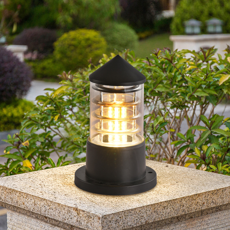 Lawn lights, garden lights, landscape lights, square lights, outdoor led waterproof and anti-oxidation plastic courtyard column head lights details Picture