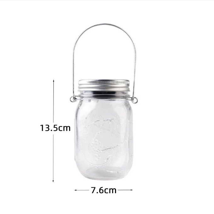 Cross-border exclusive frosted fairy cans, solar Mason bottle lights, fairy bottle light strings, Mason LIDS, garden lighting fixtures Item Picture