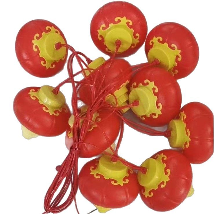 Wholesale of LED acrylic outdoor festival decoration tree hanging lights, sun-resistant street engineering lighting red lantern strings Item Picture