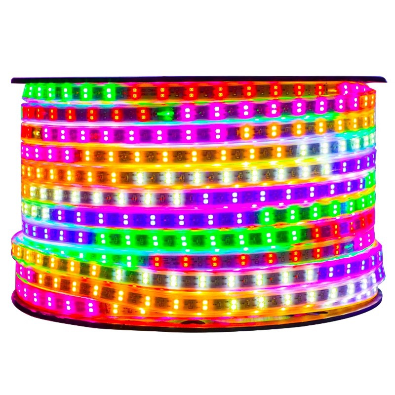 New type of iridescent led outdoor waterproof soft light strip, living room ceiling seven-color color-changing light strip, 220v wire light Item Picture