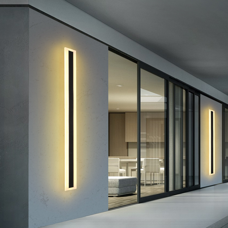 Outdoor waterproof wall lamps, led strip lights, acrylic long strip wall lamps, villa entrance columns, courtyard wall-washing lights Application Scenario