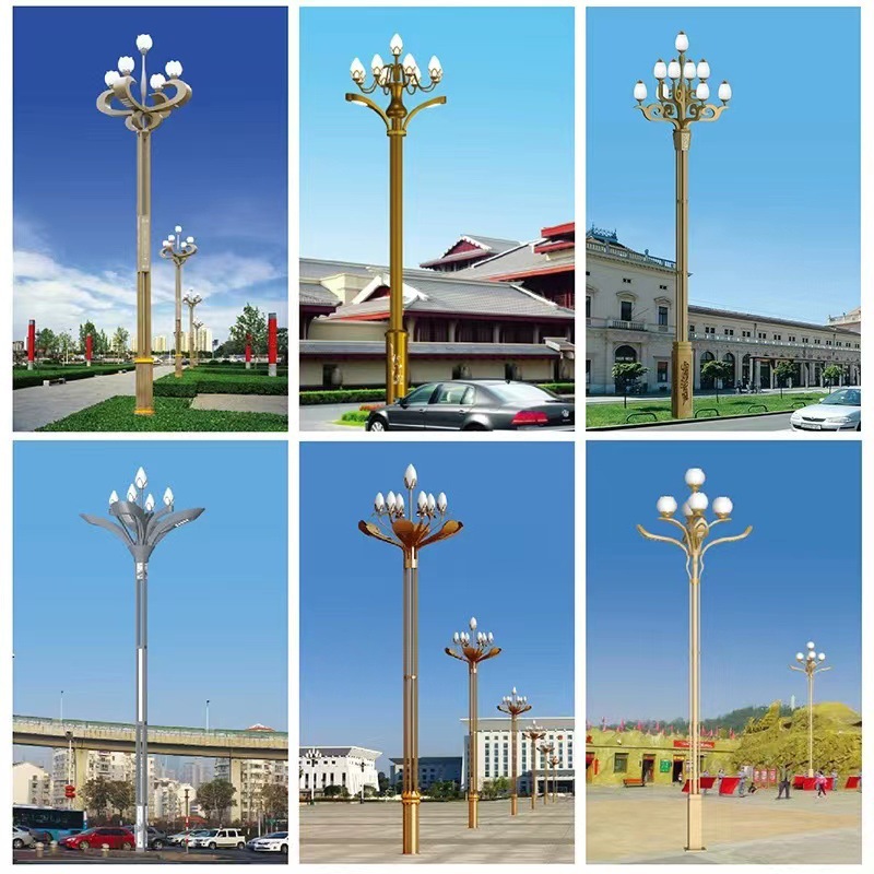 Chinese lanterns 5 meters, 6 meters, 7 meters, 8 meters, 10 meters, nine-head magnolia lamps, outdoor lamps, high-pole lighting street lamps, landscape square lamps Application Scenario