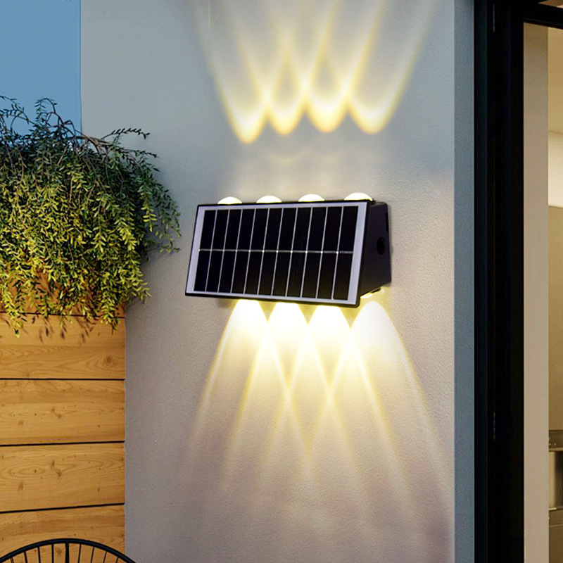 Solar wall-washing lights, outdoor waterproof courtyard villa lighting, led home garden balcony ambient lighting, wall lamps details Picture