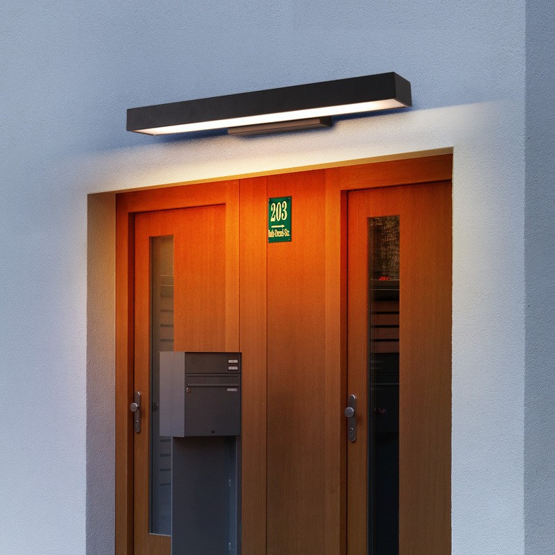 Cross-border manufacturer outdoor wall lamps, black LED waterproof lamps, rectangular garden lamps, doorplate, ultra-bright storefront wall lamps full figure