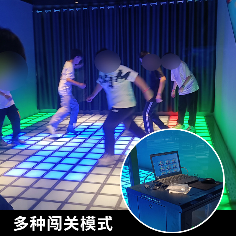 LED interactive game floor tiles, dynamic grid, square battle game, shopping mall amusement room, sports game room Specification drawing