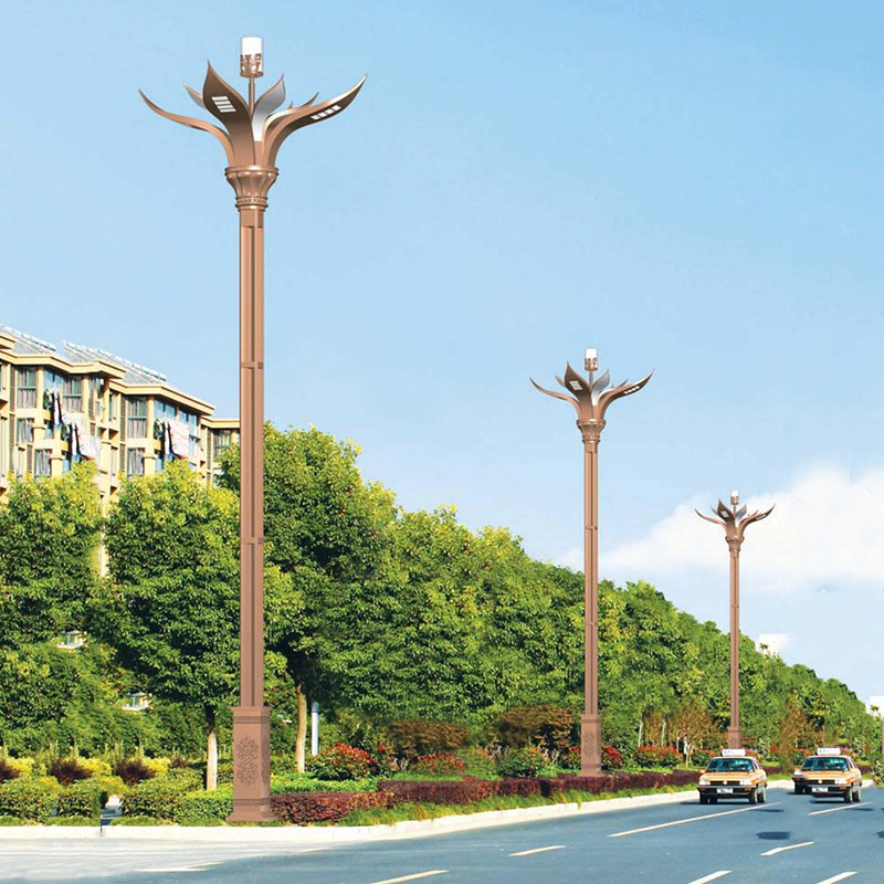 Road landscape lights, large LED municipal power outdoor municipal engineering lighting lamps, eight-fork nine-fire European magnolia lamps details Picture