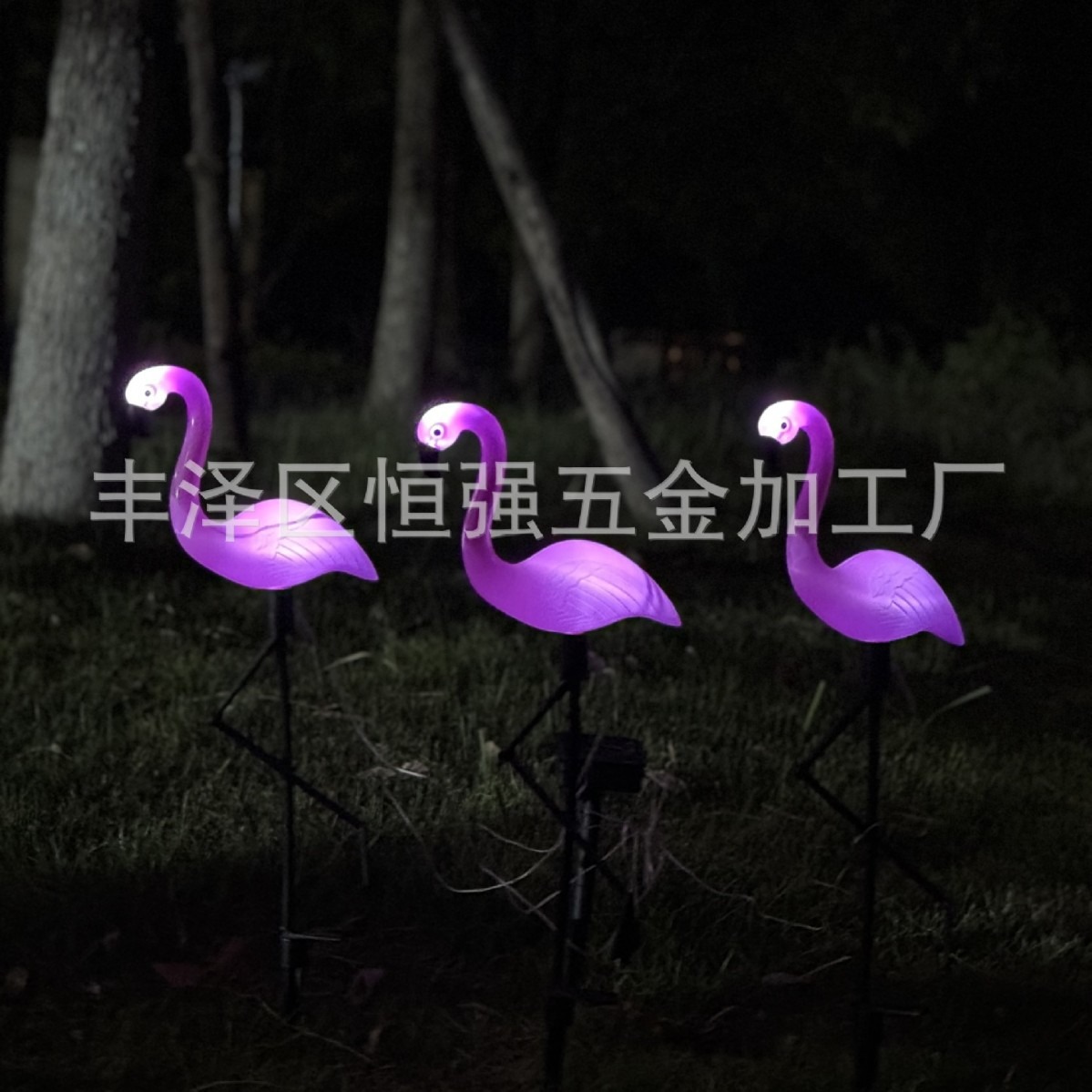 Cross-border bestseller outdoor courtyard waterproof simulation solar flamingo ground socket light lawn light with super bright night light Specification drawing