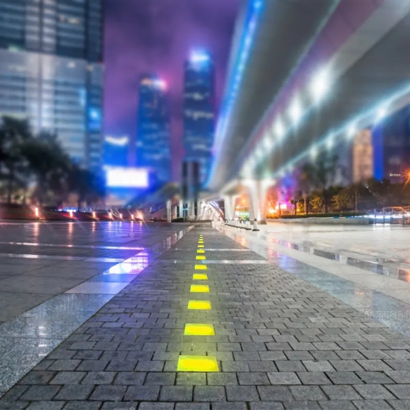 led square floor tile light, long strip sensor outdoor waterproof rgb seven-color landscape atmosphere light, foot floor light manufacturer details Picture