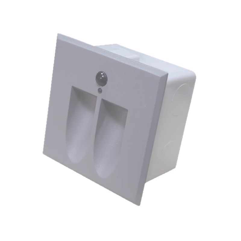 Wholesale aluminum outdoor waterproof LED square double light outlet type sensor floor lamps, skirting lamps and corner lamps for foreign trade Item Picture