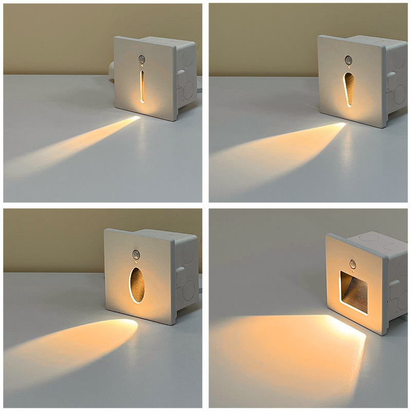 86-type recessed floor light with magnetic attraction, smart human body sensing, staircase, step, corridor and corner light full figure