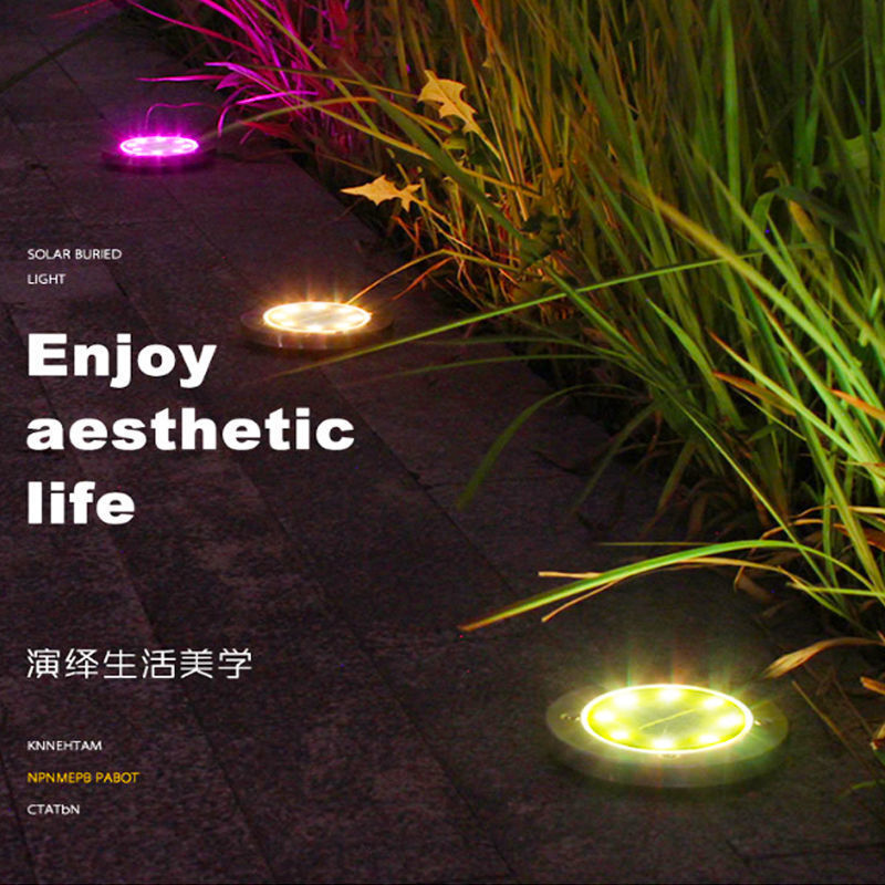 Solar-powered ground lamps, outdoor garden lamps, ground insertion lamps, garden arrangement, villa decoration lighting lamps, landscape lawn lamps details Picture