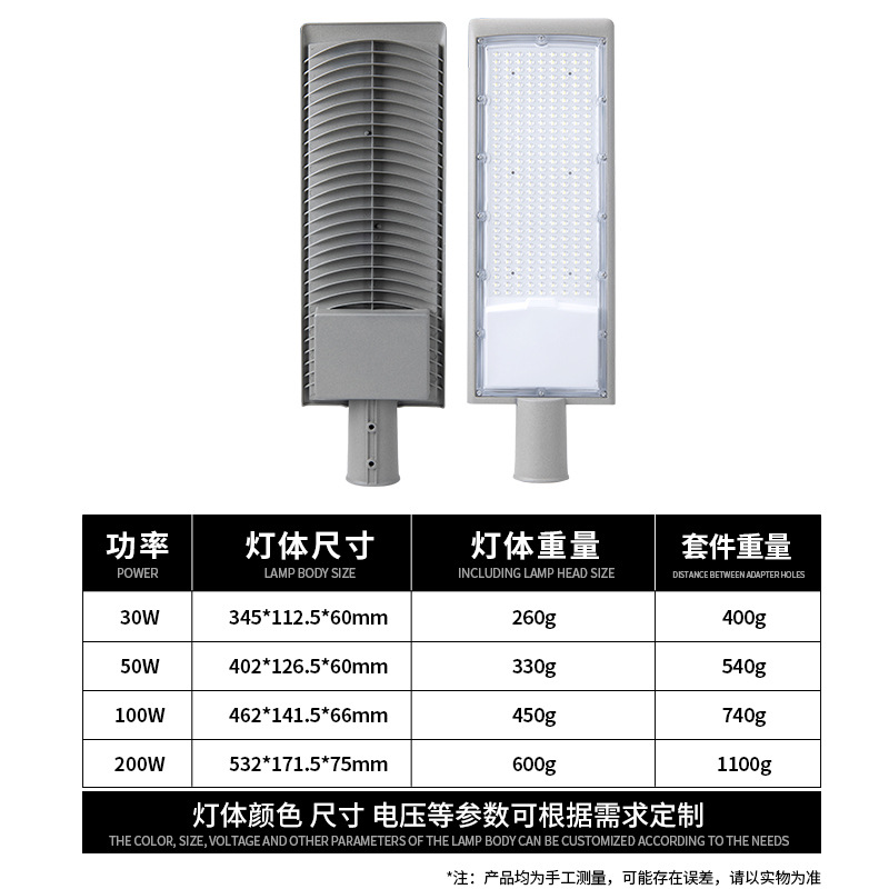 led street lamp heads, new rural road street lamps, 50W and 200W wide-voltage municipal power street lamps, outdoor waterproof high-brightness courtyard lamps Application Scenario