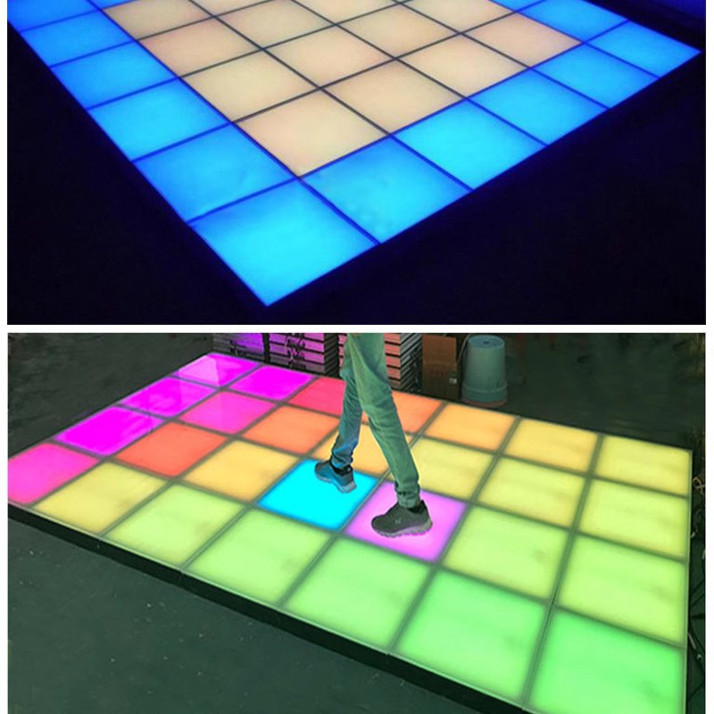LED square floor tile light, outdoor waterproof buried light, gravity human body sensor, foot stepping sound, seven-color light floor light Specification drawing