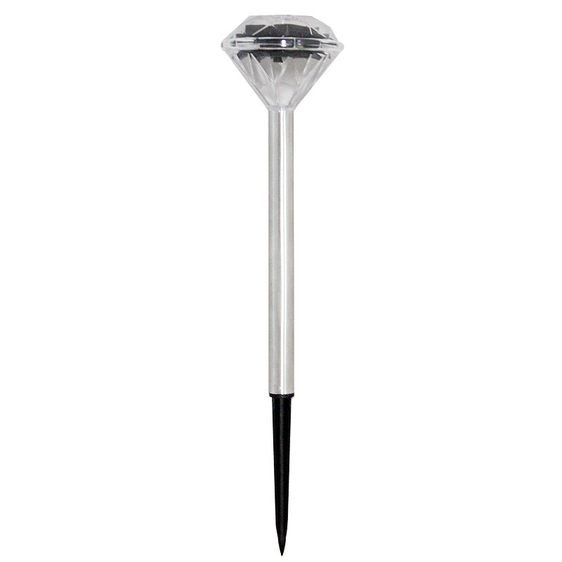 Solar-powered straight-pole diamond lamps, lawn lamps, ground socket lamps, outdoor rainproof landscape courtyard creative garden decorative lamps Item Picture