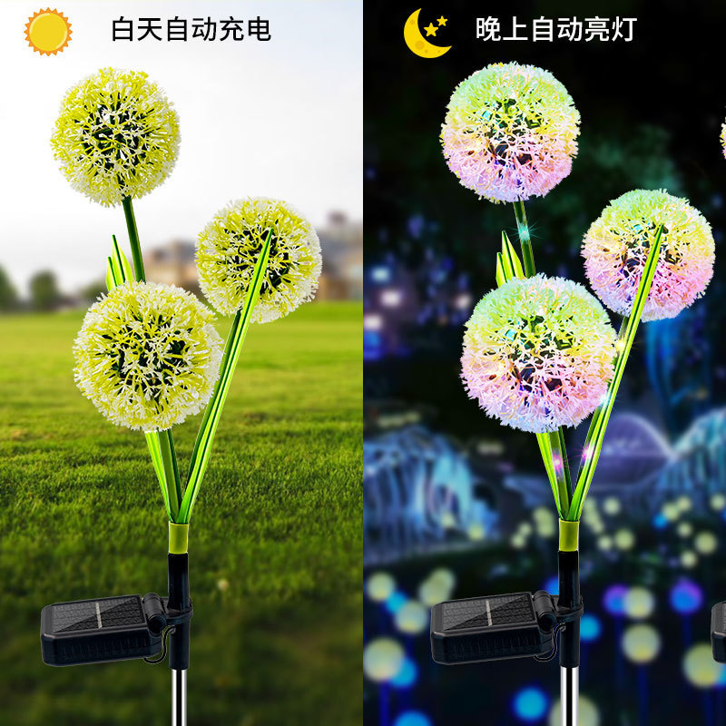 Solar dandelion lamps, outdoor decorative lawn lamps, solar onion ball lamps, 24-hour delivery Specification drawing