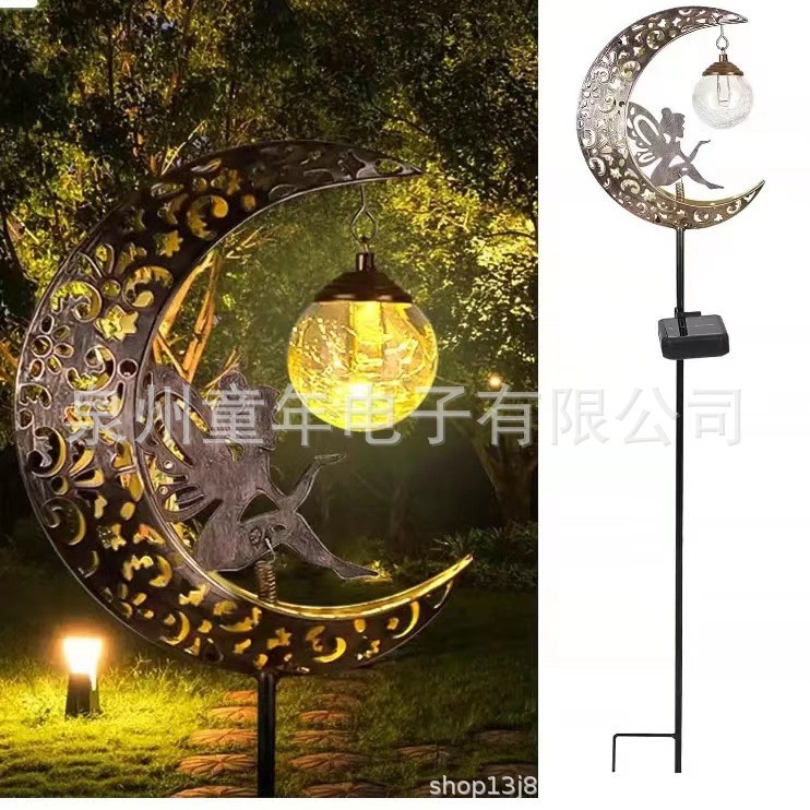 In-stock Amazon best-selling new Moon Fairy ground Flower arrangement, Fairy ground garden arrangement, projection light, lawn light full figure