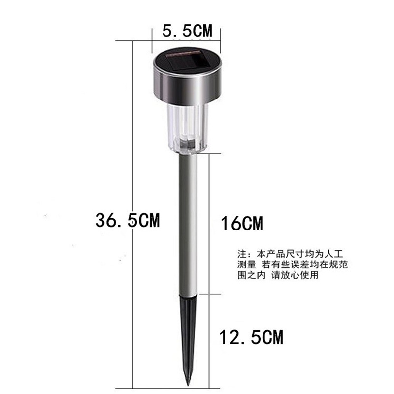 Factory direct supply of 5.5CM solar stainless steel led ornamental courtyard lawn insert lights full figure