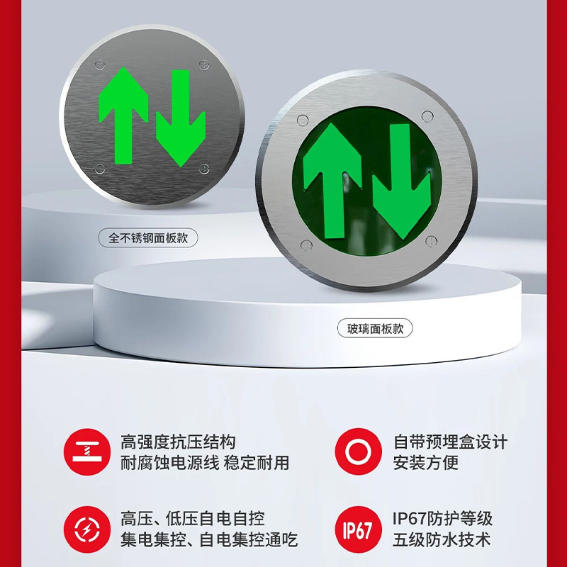 Minhua Electric High and low voltage universal fire emergency lights, buried lights, embedded stainless steel waterproof evacuation indicator lights Application Scenario