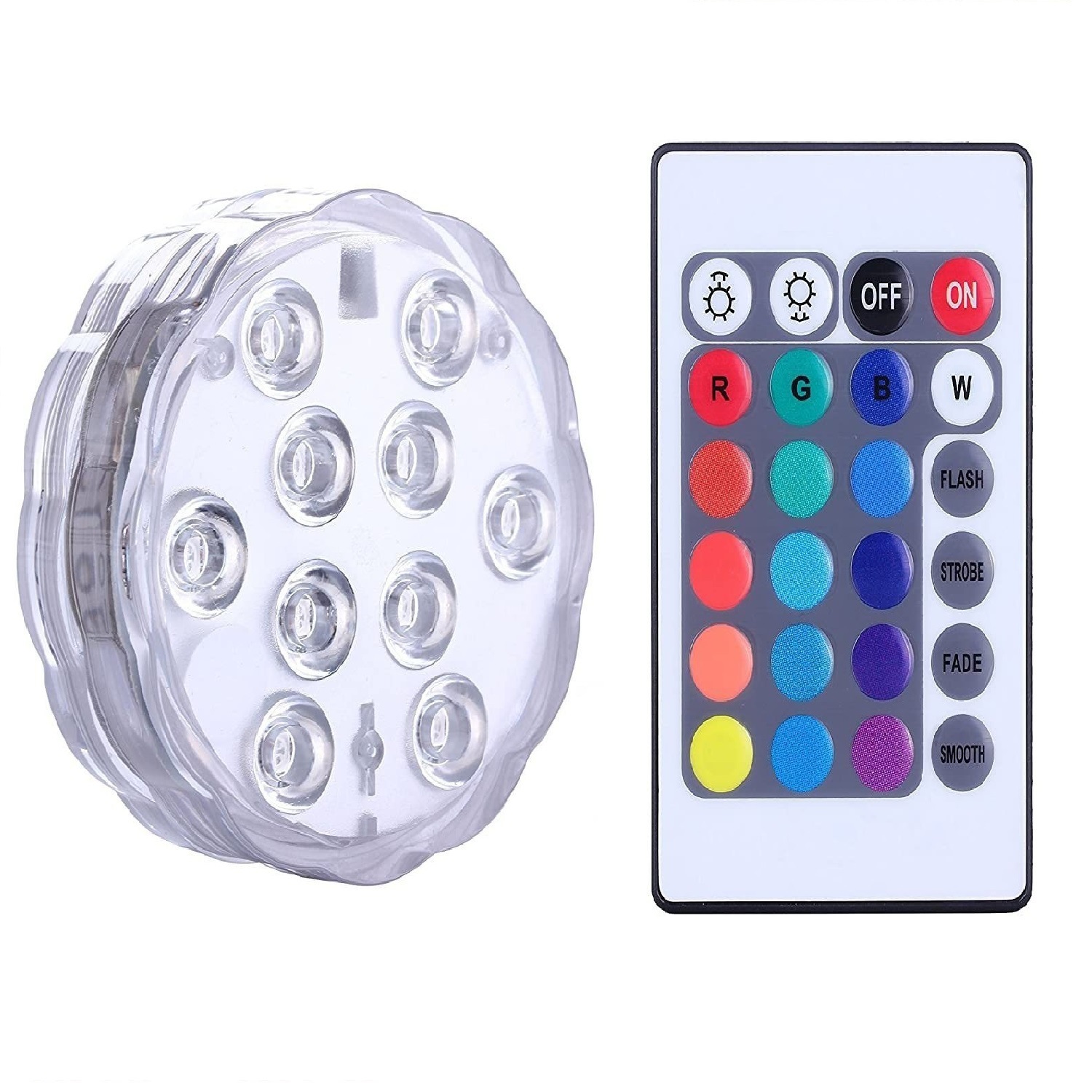 Swimming pool light LED 24-key remote control seven-color RGB diving light, fish tank light, landscape light, fountain light, underwater light Item Picture