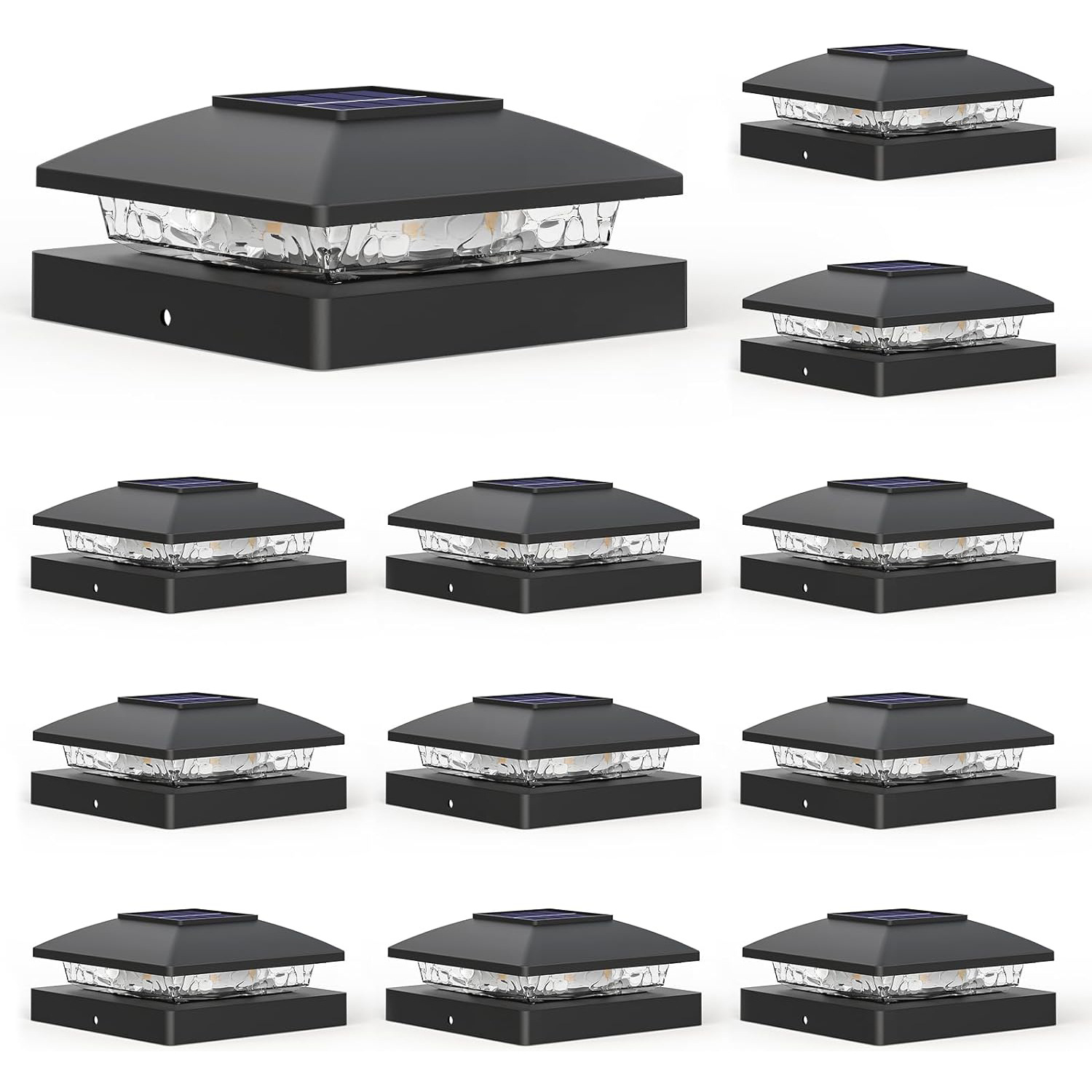 Amazon's new outdoor waterproof solar column head light, fence, courtyard wall, garden cap LED column light Item Picture