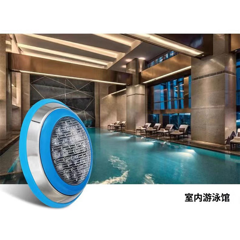 led swimming pool wall lights, seven-color swimming pool explosion-proof lights, underwater lights, wall-mounted lights, spotlights, waterproof fountain lights, landscape lights details Picture