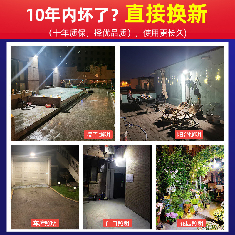 New type of solar outdoor courtyard lamp, household rural yard outdoor human sensor lighting street lamp, wall lamp interlock Application Scenario