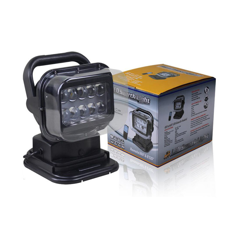 Factory wholesale 50W LED remote control searchlights, outdoor work lights, Marine search lights, vehicle-mounted remote control LED spotlights full figure