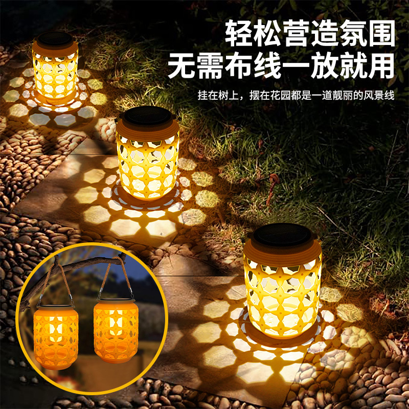 Solar-powered lanterns, light and shadow lighting, courtyard lamps, antique Chinese-style homestay decorative lamps, outdoor waterproof hanging chandeliers Specification drawing
