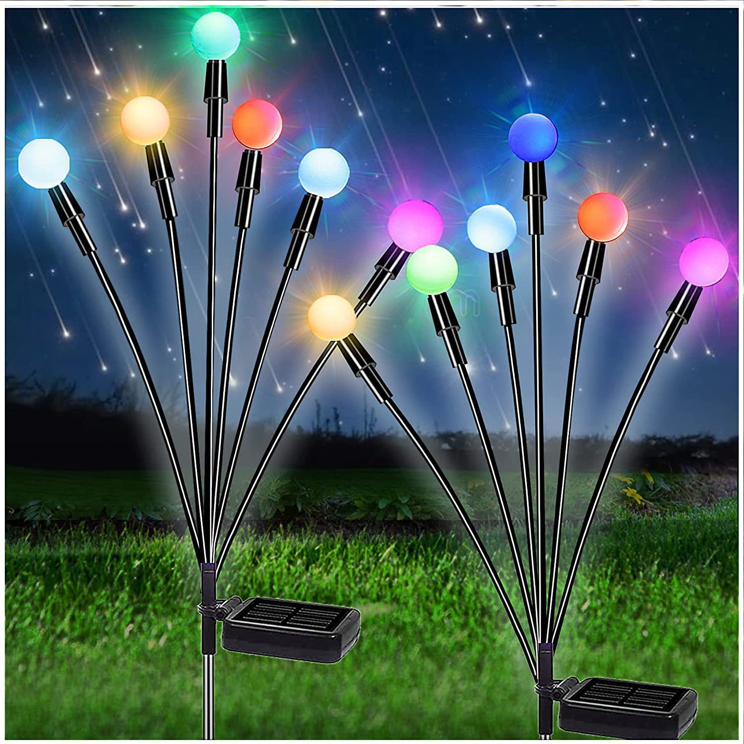 New solar-powered firefly lights, wind-driven firefly lights, decorative lights, ambient lights, landscape lighting, and ground-mounted lawn lights Specification drawing