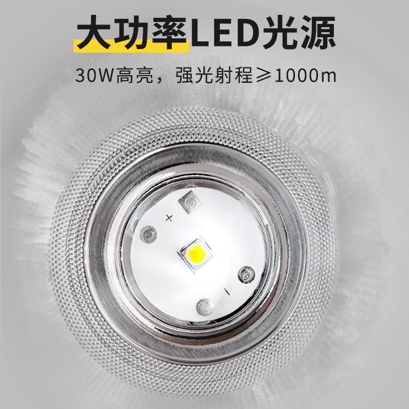 Hand lamp head searchlight lighting charging outdoor LED high-intensity long-range lamp aluminum alloy factory direct sales details Picture