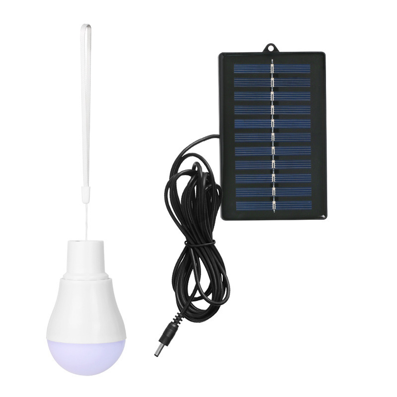 Cross-border solar bulb lamp, LED emergency rechargeable portable camping lamp, household rechargeable lighting lamp Item Picture