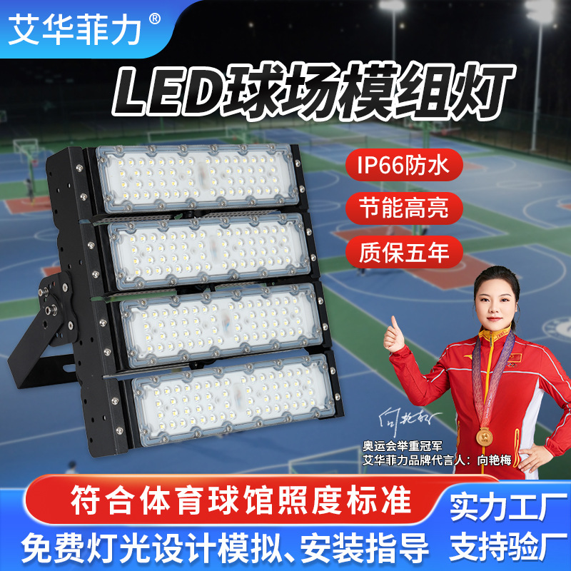 LED outdoor basketball court light, outdoor football square high-pole floodlight, high-power module 600W dedicated lamp full figure